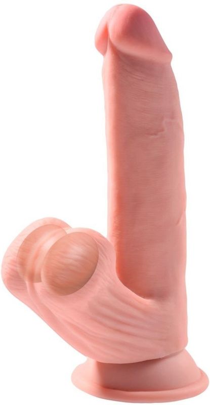Dildo 'Triple Density' mit Hoden und Saugfuß | Strap-on kompatibel King Cock 1 St