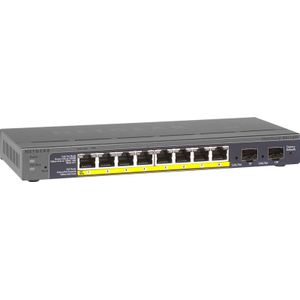 NETGEAR ProSAFE Smart Switch - GS110TP - 8 Power over Ethernet (PoE) poorten met 2 Gigabit Fiber SFP
