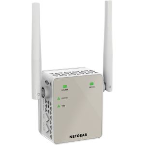 NETGEAR WiFi Repeater (EX6120), WiFi-versterker AC1200, WiFi-booster, krachtige wifi-repeater, dode zones verwijderen, WiFi-extenderafdekkingen tot 120 m², compatibel met alle internetboxen