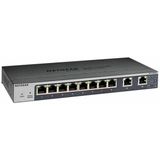 Netgear GS110Emx 10-Poorts Gigabit/10G Ethernet Lan-Switch Smart Managed Plus (Met 2X 10G/Multi-Gig, Desktop- Of Rekmontage) Zwart/Grijs