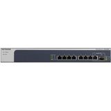 NETGEAR XS508M 8-poorts 10G multi-gigabit Ethernet unmanaged LAN-switch (met 1x 10G SFP+, desktop- of rekmontage met ProSAFE levenslange garantie) zwart, grijs
