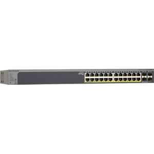 NETGEAR (GS728TPP) Professional 28-Port RJ45 Gigabit PoE Web Managed Smart Ethernet Switch - RJ45 Switch met 24 380W PoE-poorten, 4 1 Gigabit SFP-poorten, Desktop/Rackmount, ProSAFE Lifetime Protection