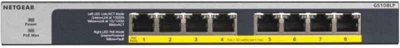 Netgear GS108LP Netwerk Switch - Unmanaged - PoE+ - 8 Poorten