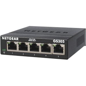 Netgear GS305-300PES netwerk-switch Unmanaged L2 Gigabit Ethernet Zwart
