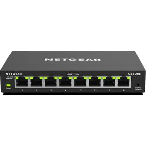 NETGEAR GS308E Managed Gigabit Ethernet (10/100/1000) Zwart