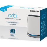 Netgear RBS850 Satellite Orbi Tri-Band WiFi 6, compatibel met je Orbi WiFi 6-basis, voeg tot 230 m² toe, voor wifi-snelheden tot 6 Gbit/s, WiFi 11AX Mesh AX6000, grijs