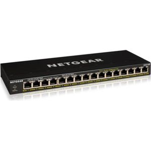 NETGEAR GS316P Unmanaged Gigabit Ethernet (10/100/1000) Power over Ethernet (PoE) Zwart