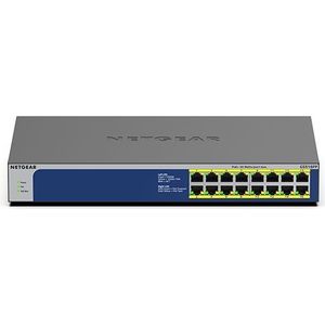 NETGEAR (GS516PP) 16-poorts Gigabit Ethernet PoE-switch, RJ45-switch met 16 PoE-poorten @ 260W, stil, desktop-/montageplaats.