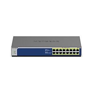 NETGEAR GS516PP Unmanaged Gigabit Ethernet (10/100/1000) Power over Ethernet (PoE) Blauw, Grijs