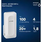 NETGEAR - AX1800 - Wifi Versterker - Zwart - Wifi 6