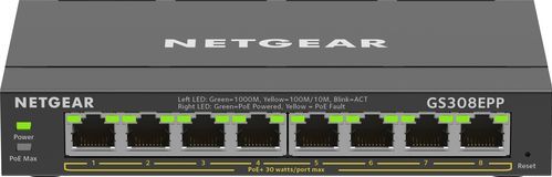 NETGEAR GS308EPP - Netwerk Switch - Smart Managed Plus - 8 Poorten