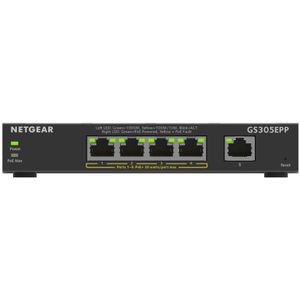 NETGEAR (GS305EPP) PoE Ethernet Switch 5 poorten RJ45 Gigabit (10/100/1000), Serie Plus Manageable PoE+, RJ45 Switch met 4 PoE+ 120 W poorten, desktop of muur, stil, ideaal PME