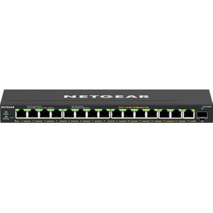 NETGEAR GS316EP 16-poorts Gigabit Ethernet PoE LAN-switch Plus (met 15 x 180 W PoE+ en 1x SFP, beheerde netwerkswitch met IGMP snooping, QoS, VLAN, zonder ventilator)