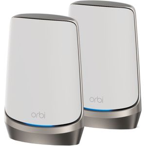NETGEAR Orbi Quad-band WiFi 6E Mesh-systeem (RBKE962) - Router met 1 satellietextender | Dekking tot 400 m2, 200 apparaten | AX11000 (tot 10,8 Gbps)