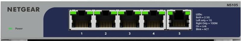 NETGEAR MS105-100EUS netwerk-switch Unmanaged 2.5G Ethernet (100/1000/2500) Power over Ethernet (PoE) 1U