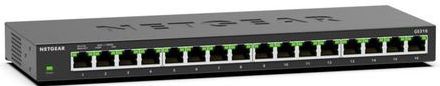 Netgear - GS316v3 - Netwerkschakelaar - Zwart - 16 Poorten - Gigabit Ethernet