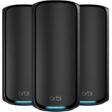 NETGEAR Orbi RBE973SB Mesh WiFi BE27000 Quad Band 3 Pack Zwart