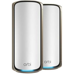 NETGEAR 7 Mesh WLAN System Netgear Orbi Quadband (RBE972S), Base + 1 Satellite Repeater, Abdeckung bis zu 440 m², 200 Geräte, 10 Gbit Internetanschluss, BE27000 802.11be (bis zu 27 Gbit/s)