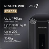NETGEAR - Nighthawk RS700S - Router - WiFi Versterker - WiFi 7 - 19000 Mbps - Tri Band