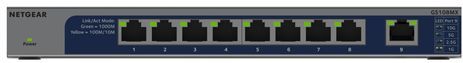 NETGEAR GS108MX-100EUS netwerk-switch Unmanaged L2 Gigabit Ethernet (10/100/1000) Bureaublad-/wandmontage
