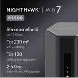 NETGEAR - Nighthawk RS500 - Router - WiFi Versterker - WiFi 7 - 12000 Mbps - Tri Band