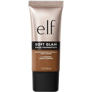 e.l.f. Soft Glam 55 Deep Warm Satin Foundation - Vloeibare Foundation - Langhoudend - Medium Dekking - Satijnen Finish
