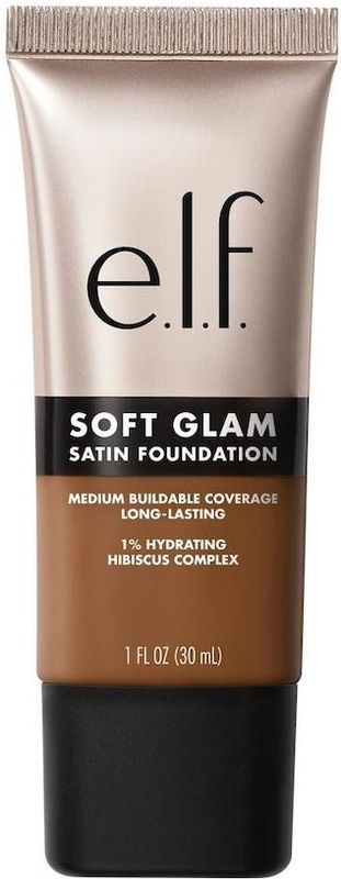 e.l.f. Soft Glam 55 Deep Warm Satin Foundation - Vloeibare Foundation - Langhoudend - Medium Dekking - Satijnen Finish