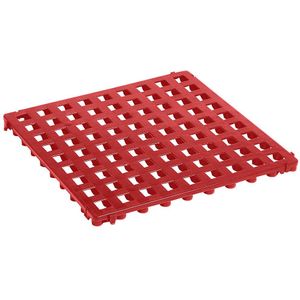 Kunststof-vloerrooster, polyethyleen, 500 x 500 mm, standaard, VE = 20 st., rood