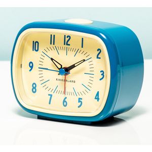 Kikkerland Retro Wekker - Classic Alarm Clock - Vintage - Blauw