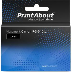 PrintAbout huismerk Inktcartridge PG-540 L Zwart Hoge capaciteit geschikt voor Canon