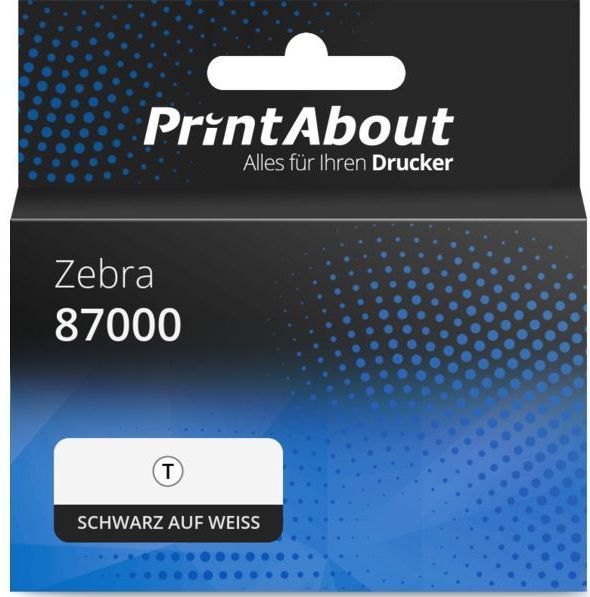 PrintAbout huismerk Etiket 87000 Zwart op wit (100 mm x 50 mm) 4 rollen Geschikt voor Zebra