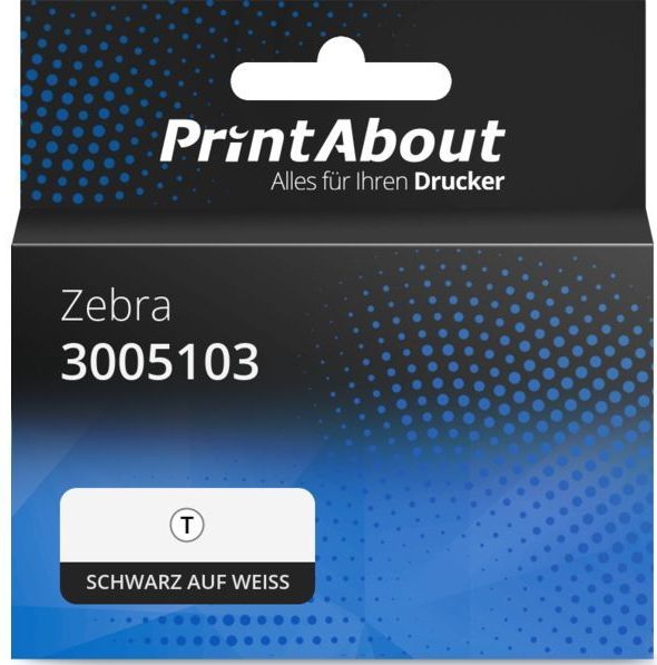 PrintAbout huismerk Etiket 3005103 Zwart op wit (57 mm x 32 mm) 4 rollen Geschikt voor Zebra