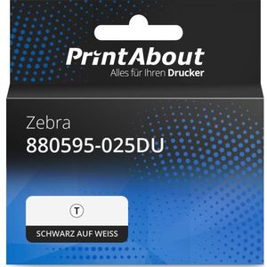 PrintAbout huismerk Etiket 880595-025DU Zwart op wit (38 mm x 25 mm) 12 rollen Geschikt voor Zebra