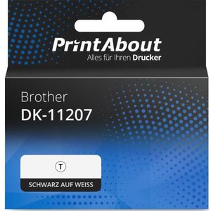 Etikettenrolle kompatibel mit Brother DK-11207 - Schwarz auf weiß