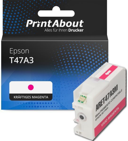 PrintAbout - T47A3 - Inktcartridge - Vivid Magenta - Geschikt voor Epson