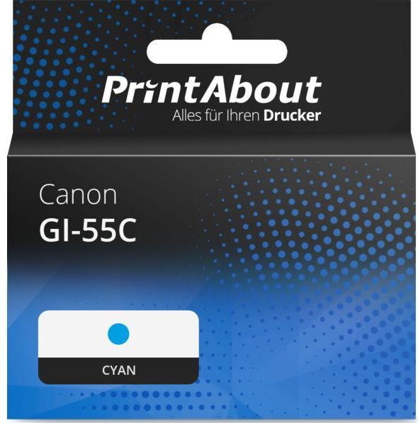 PrintAbout huismerk Inktcartridge GI-55C Cyaan Geschikt voor Canon