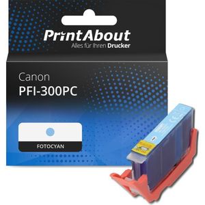 PrintAbout - PFI-300PC - Inktcartridge - Foto-cyaan - Geschikt voor Canon