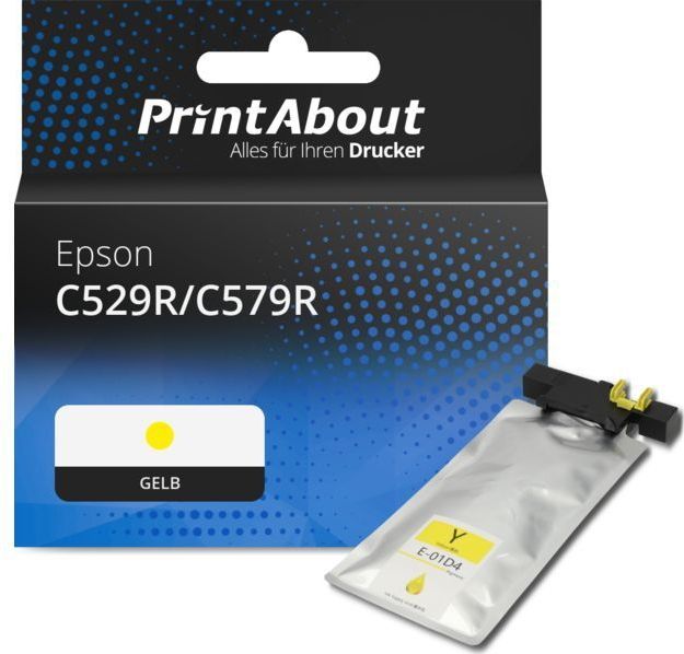 PrintAbout - Inktcartridge C529R/C579R - Geel - Extra Hoge Capaciteit
