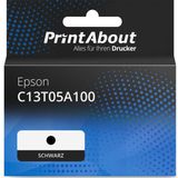 PrintAbout huismerk Inktcartridge C13T05A100 Zwart Hoge capaciteit Geschikt voor Epson