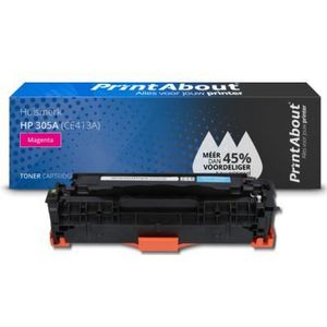 PrintAbout huismerk Toner 305A (CE413A) Magenta Geschikt voor HP