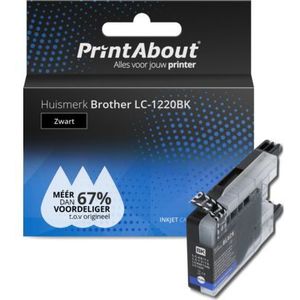 PrintAbout  Inktcartridge LC-1220BK Zwart geschikt voor Brother