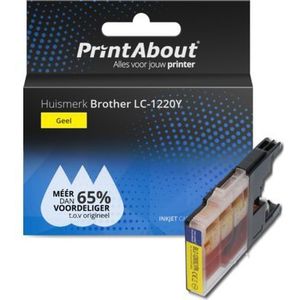 PrintAbout - LC-1220Y - Inktcartridge - Geel - Geschikt voor Brother