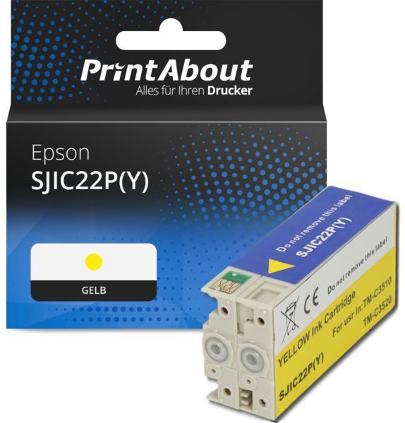 PrintAbout - Inktcartridge SJIC22P(Y) - Geel - Geschikt voor Epson