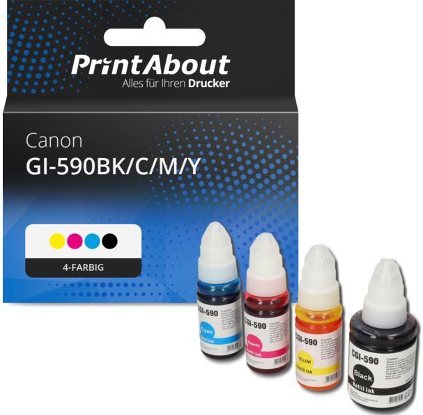 PrintAbout - GI-590BK/C/M/Y - Inktcartridge - 4-kleuren Multipack - Geschikt voor Canon