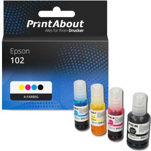 PrintAbout - Huismerk Epson 102 - Inktcartridge - 4-kleuren - Multipack geschikt voor Epson