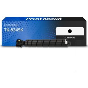 PrintAbout huismerk Toner TK-8345K Zwart Geschikt voor Kyocera