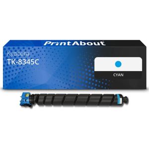 PrintAbout - TK-8345C - Toner - Cyaan - Geschikt voor Kyocera