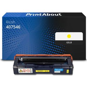 PrintAbout - Ricoh 407546 (SP C250E) Toner - Geel - Extra Hoge Capaciteit