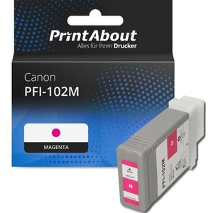 PrintAbout huismerk Inktcartridge PFI-102M Magenta Geschikt voor Canon
