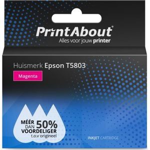 PrintAbout huismerk Inktcartridge T5803 Magenta geschikt voor Epson